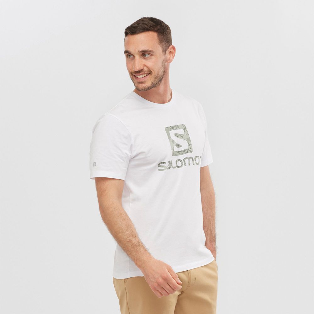 Salomon T-Shirts Herre Hvide - OUTLIFE LOGO (WNBVQ-2487)